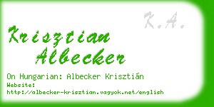 krisztian albecker business card
